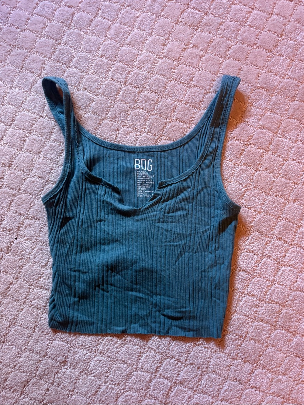 BDG Women's Ribbed Tank Top - Teal